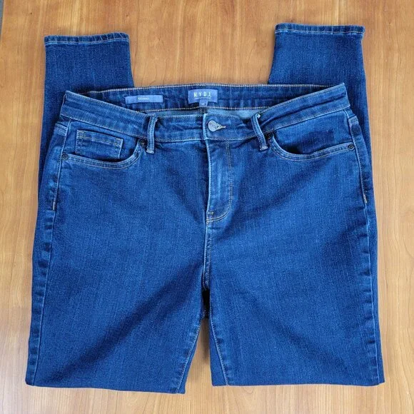 NYDJ Dark Wash 5 Pocket Skinny Stretch Denim Lift x Tuck Jeans - 10 - Picture 7 of 11